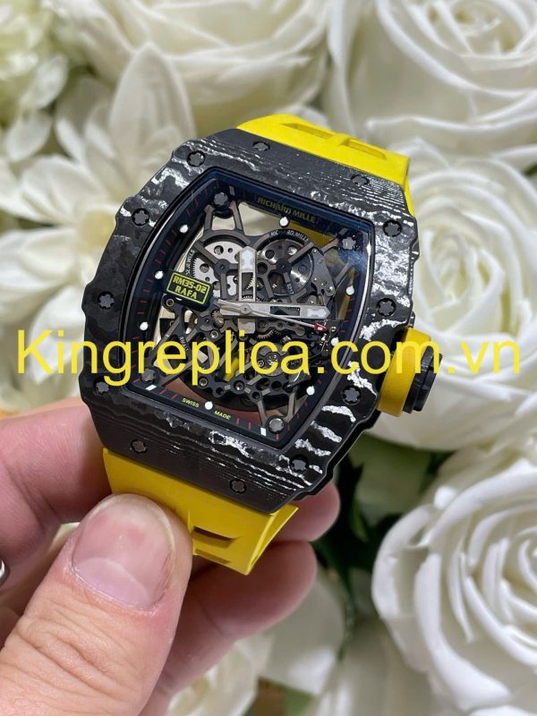 Đồng Hồ Richard Mille RM35-02 Rafael Nadal Yellow Tuỳ Chỉnh Độc Quyền Carbon + Bộ Máy Vaucher 44,5x49,94mm (11)