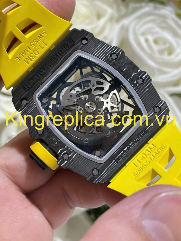Đồng Hồ Richard Mille RM35-02 Rafael Nadal Yellow Tuỳ Chỉnh Độc Quyền Carbon + Bộ Máy Vaucher 44,5x49,94mm (11)