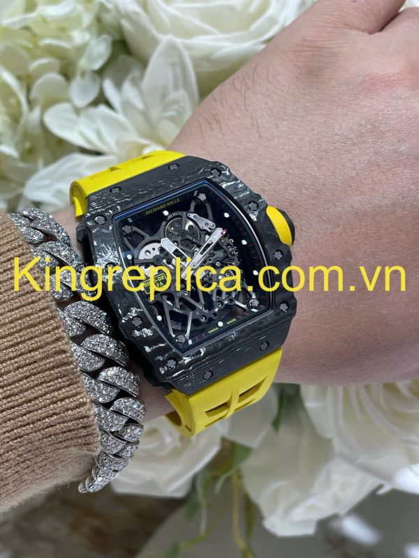 Đồng Hồ Richard Mille RM35-02 Rafael Nadal Yellow Tuỳ Chỉnh Độc Quyền Carbon + Bộ Máy Vaucher 44,5x49,94mm (11)