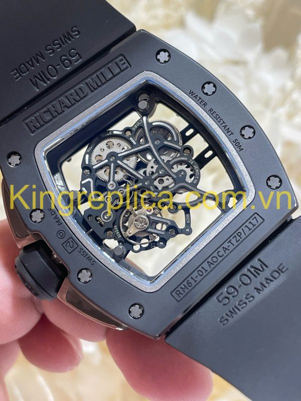 Đồng Hồ Richard Mille RM61-01 Yohan Blake Tuỳ Chỉnh Độc Quyền Gốm Đen Chuyển Động Vaucher 42,7x50,2mm (1)