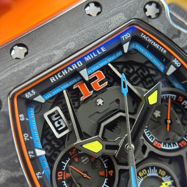 Đồng Hồ Richard Mille RM65-01 Chế Tác Màu Cam Dây Cao Su 44,5x49,9mm (1)