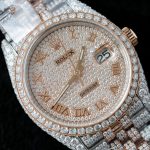 Đồng Hồ Rolex DateJust Chế Tác Bọc Vàng Đính Kim Cương Moissanite Hong Kong 36mm (2)
