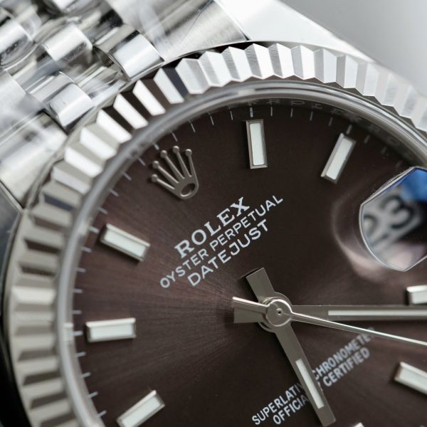 Đồng Hồ Rolex DateJust Fake 11 Cao Cấp Mặt Số Xám Tối Nhà Máy THB 31mm (2)