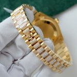 Đồng Hồ Rolex DateJust Nữ Mặt Khảm Xà Cừ Chế Tác Bọc Vàng Đính Moissanite 31mm (2)