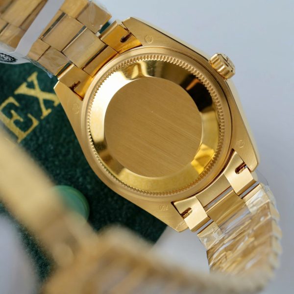 Đồng Hồ Rolex DateJust Nữ Mặt Vàng Chế Tác Bọc Vàng Đính Moissanite Xưởng GM 31mm (2)