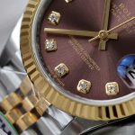 Đồng Hồ Rolex DateJust Nữ Mặt Vàng Nho Replica 11 Mạ Vàng Xưởng THB 31mm (1)