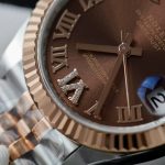 Đồng Hồ Rolex DateJust Nữ Replica 11 Demi Vàng Hồng Mặt Chocolate THB 31mm (2)