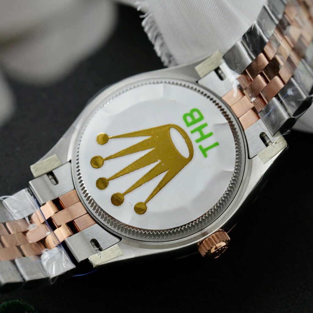 Đồng Hồ Rolex DateJust Nữ Replica 11 Demi Vàng Hồng Mặt Chocolate THB 31mm (2)