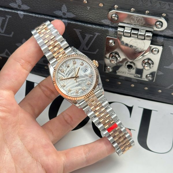 Đồng Hồ Rolex DateJust Replica 11 Mặt Lá Cây Nhiệt Đới Cọc Số Đính Đá VSF 36mm (2)