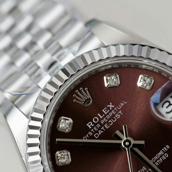 Đồng Hồ Rolex DateJust Replica 11 Mặt Vang Nho Dây Jubilee Xưởng THB 31mm (2)