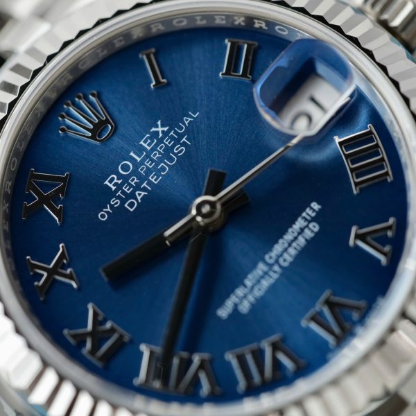 Đồng Hồ Rolex DateJust Replica 11 Mặt Xanh Blue Cọc Số La Mã Xưởng THB 31mm (2)