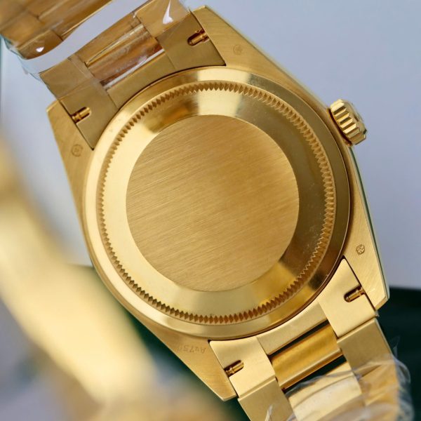 Đồng Hồ Rolex Day-Date Mặt Vàng Champagne Chế Tác Bọc Vàng Thật Nhà Máy QF 36mm (2)