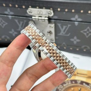 Đồng Hồ Rolex Nữ DateJust Chế Tác Demi Vàng Hồng Mặt Sundust Nhà Máy THB 31mm (2)