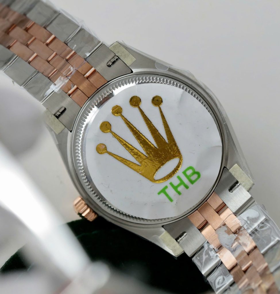Đồng Hồ Rolex Nữ DateJust Replica 11 Demi Vàng Hồng Mặt Xám Nhà Máy THB 31mm (2)