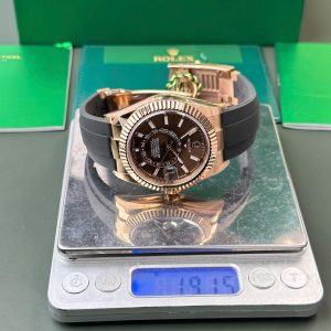 Đồng Hồ Rolex Sky-Dweller Mặt Nâu Chế Tác Mạ Vàng Hồng Nặng 192 Grams Xưởng ZF 42mm (2)