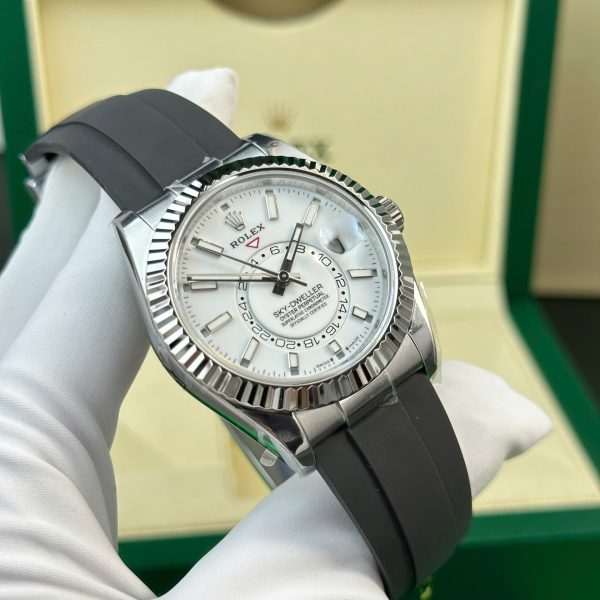 Đồng Hồ Rolex Sky-Dweller Mặt Trắng Replica 11 Tuỳ Chỉnh Trọng Lượng 192 Grams Xưởng ZF 42mm (2)