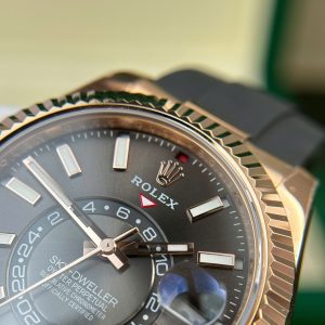 Đồng Hồ Rolex Sky-Dweller Mặt Xám Chế Tác Mạ Vàng Hồng Nặng 192 Grams Xưởng ZF 42mm (2)