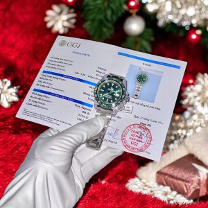 Đồng Hồ Rolex Submariner Mặt Xanh Lá Cây Chế Tác Đính Moissanite + Sapphire Tổng Hợp 41mm (2)