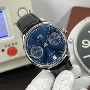 Đồng hồ IWC Portugieser Automatic 5007 Replica 11 Dây Da Mặt Xanh 42mm (6)