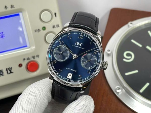 Đồng hồ IWC Portugieser Automatic 5007 Replica 11 Dây Da Mặt Xanh 42mm (6)
