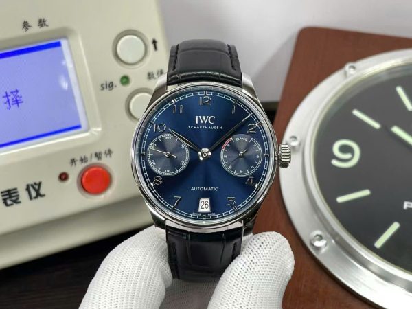 Đồng hồ IWC Portugieser Automatic 5007 Replica 11 Dây Da Mặt Xanh 42mm (6)