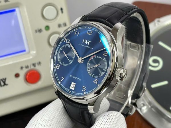 Đồng hồ IWC Portugieser Automatic 5007 Replica 11 Dây Da Mặt Xanh 42mm (6)