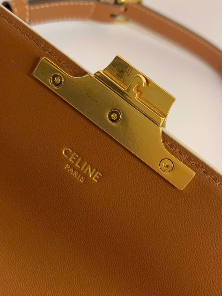 Túi Xách Celine Triomphe Siêu Cấp Chất Da Mịn Hoạ Tiết Monogram 20x12cm (2)