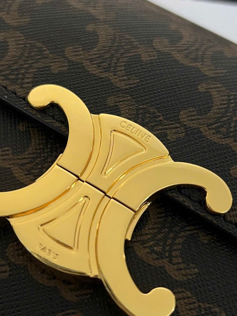 Túi Xách Celine Triomphe Siêu Cấp Chất Da Mịn Hoạ Tiết Monogram 20x12cm (2)