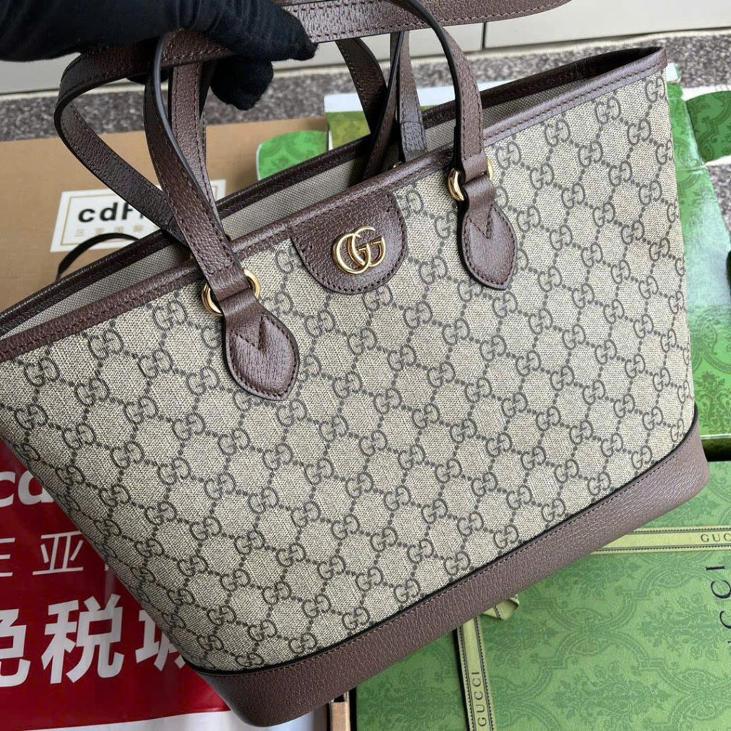 Túi Xách Gucci Ophidia Medium Tote Siêu Cấp Nữ Màu Nâu Hoạ Tiết Monogram 31 (2)