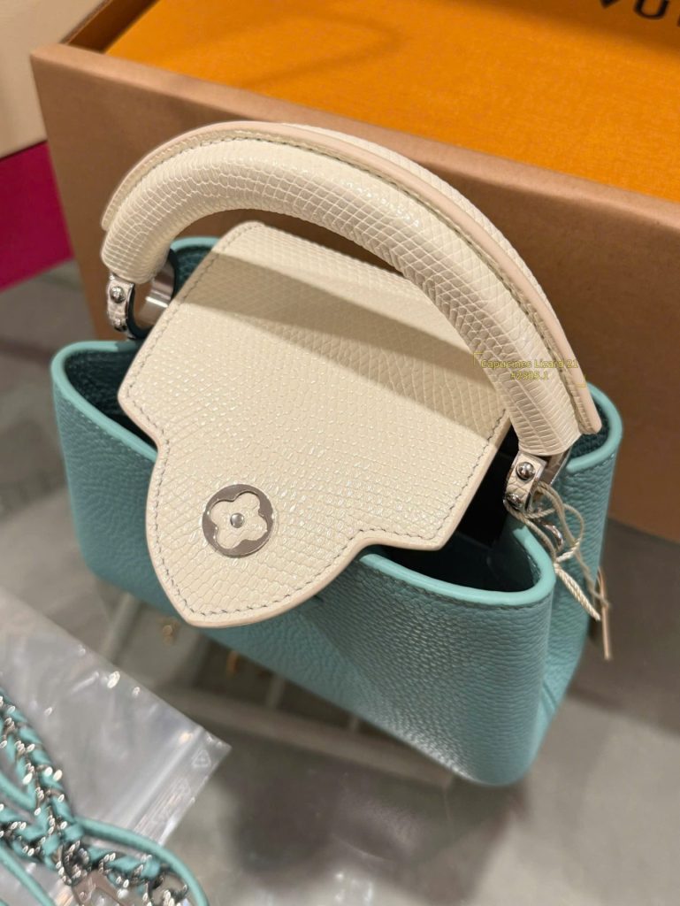 Túi Xách Louis Vuitton LV Capucines Mini Nữ Màu Xanh Dương Siêu Cấp 21cm (2)