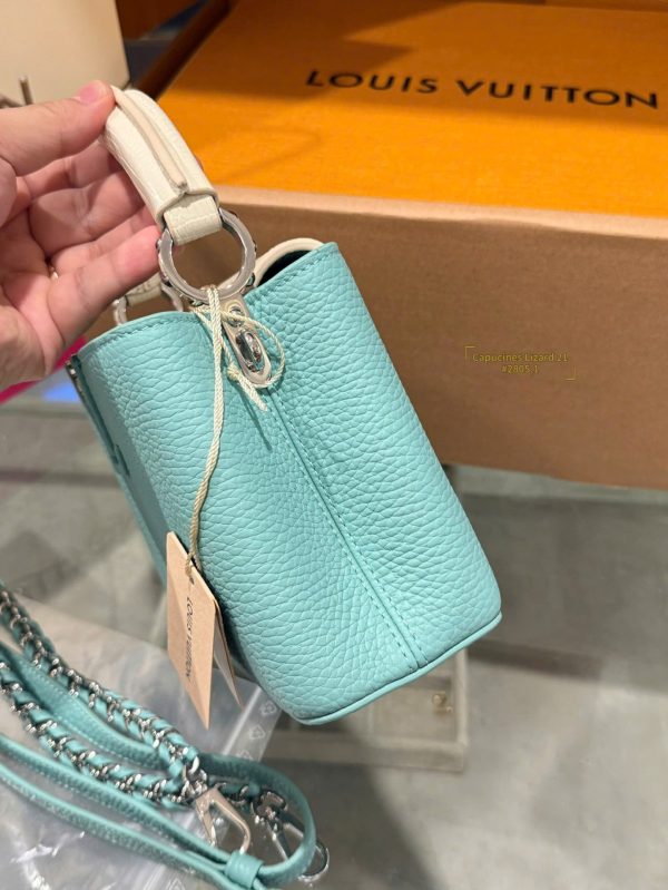 Túi Xách Louis Vuitton LV Capucines Mini Nữ Màu Xanh Dương Siêu Cấp 21cm (2)