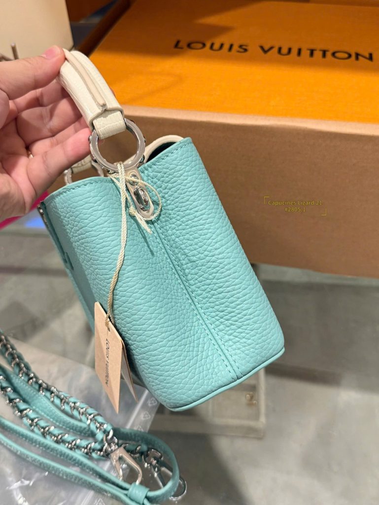 Túi Xách Louis Vuitton LV Capucines Mini Nữ Màu Xanh Dương Siêu Cấp 21cm (2)