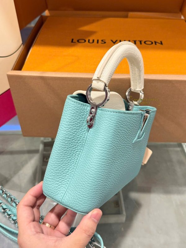 Túi Xách Louis Vuitton LV Capucines Mini Nữ Màu Xanh Dương Siêu Cấp 21cm (2)