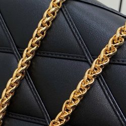 Túi Xách Louis Vuitton Like Auth LV Wallet On Chain Màu Đen Khoá Vàng 20x12cm (2)