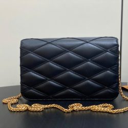 Túi Xách Louis Vuitton Like Auth LV Wallet On Chain Màu Đen Khoá Vàng 20x12cm (2)