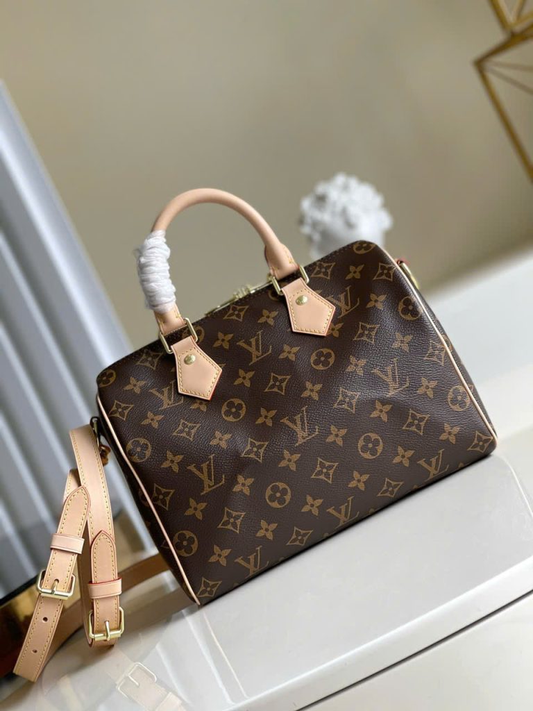 Túi Xách Louis Vuitton Siêu Cấp LV Speedy bandouliere Hoạ Tiết Monogram Màu Nâu 25cm (2)