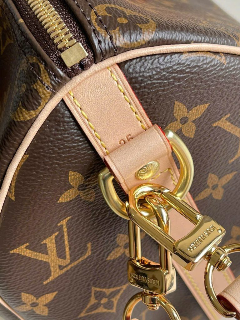 Túi Xách Louis Vuitton Siêu Cấp LV Speedy bandouliere Hoạ Tiết Monogram Màu Nâu 25cm (2)