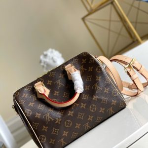 Túi Xách Louis Vuitton Siêu Cấp LV Speedy bandouliere Hoạ Tiết Monogram Màu Nâu 25cm (2)