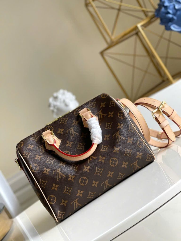 Túi Xách Louis Vuitton Siêu Cấp LV Speedy bandouliere Hoạ Tiết Monogram Màu Nâu 25cm (2)