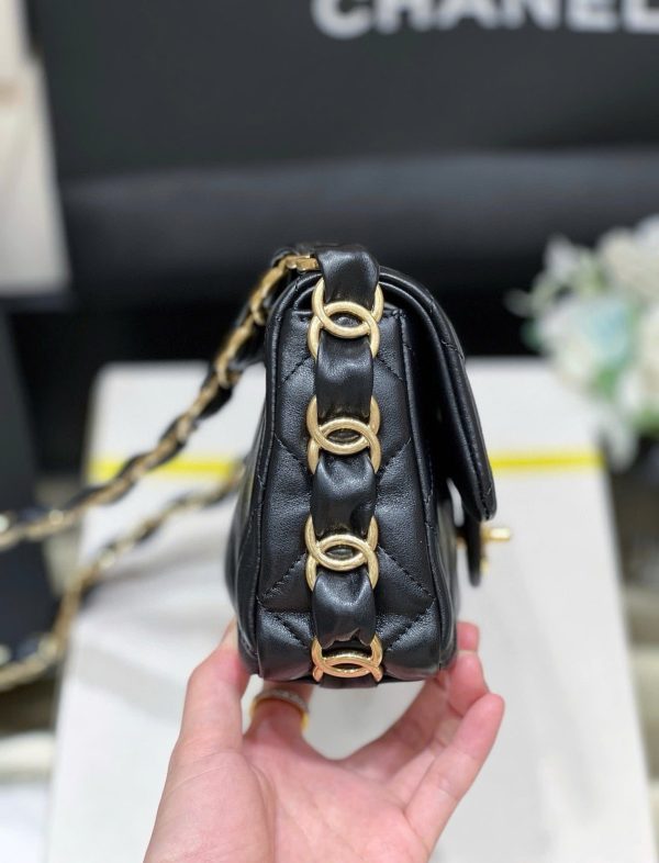 Túi Xách Nữ Chanel Flap 24K Siêu Cấp Màu Đen Khoá Vàng 21mm (2)