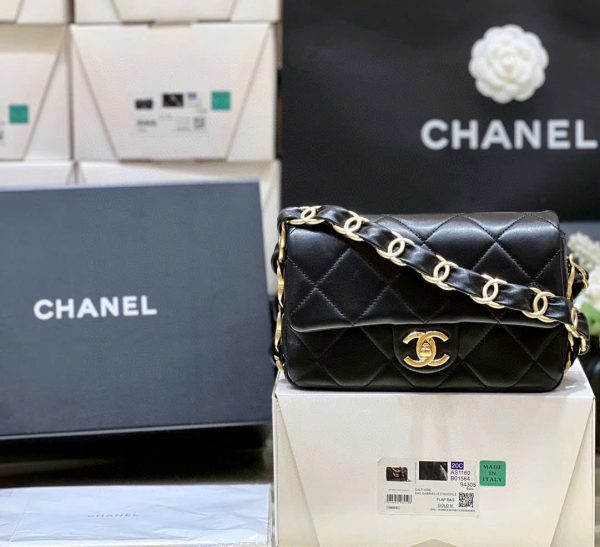 Túi Xách Nữ Chanel Flap 24K Siêu Cấp Màu Đen Khoá Vàng 21mm (2)