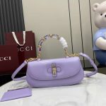 Túi Xách Nữ Hàng Hiệu Gucci Bamboo Diva Chất Da Bóng Màu Tím 26 (2)