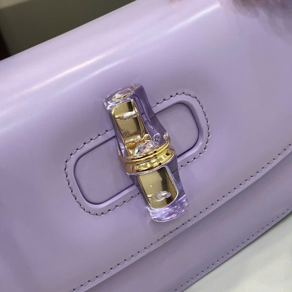 Túi Xách Nữ Hàng Hiệu Gucci Bamboo Diva Chất Da Bóng Màu Tím 26 (2)