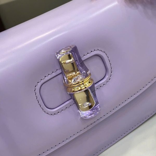 Túi Xách Nữ Hàng Hiệu Gucci Bamboo Diva Chất Da Bóng Màu Tím 26 (2)