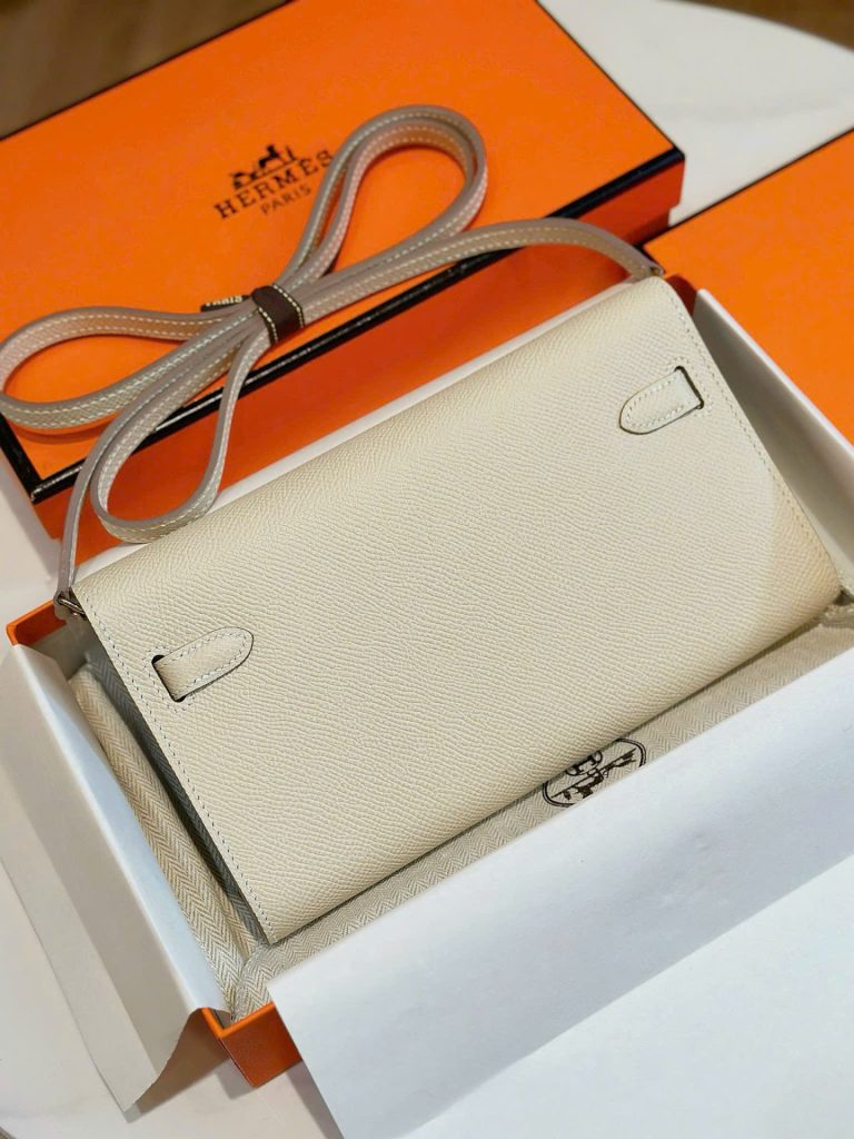 Túi Xách Nữ Hermes Kelly Woc Siêu Cấp Màu Trắng Khoá Vàng 20 (2)