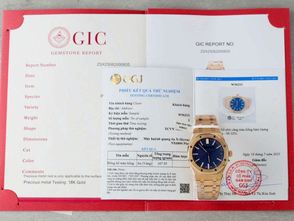 Đồng Hồ Audemars Piguet Rep Cao Cấp 15510R Royal Oak 50th Anniversary Mặt Xanh Blue Bọc Vàng Thật 41mm (2)