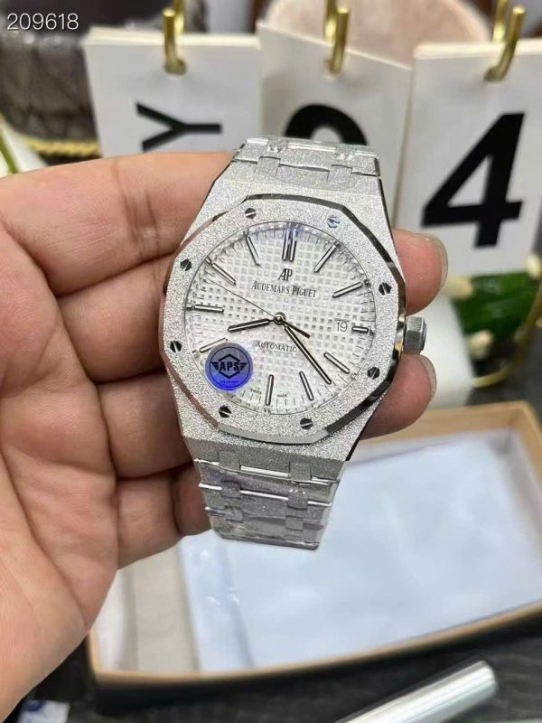 Đồng Hồ Audemars Piguet Replica 11 Royal Oak Frosted Gold 15410 Mặt Trắng Nhà Máy APS 41mm (2)