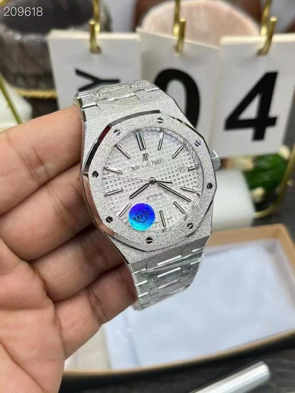 Đồng Hồ Audemars Piguet Replica 11 Royal Oak Frosted Gold 15410 Mặt Trắng Nhà Máy APS 41mm (2)