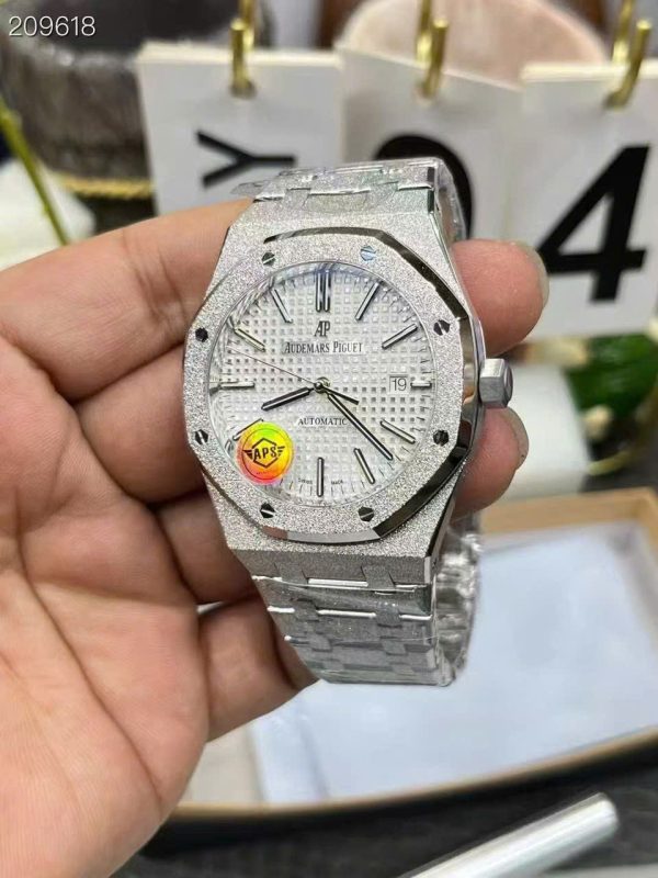 Đồng Hồ Audemars Piguet Replica 11 Royal Oak Frosted Gold 15410 Mặt Trắng Nhà Máy APS 41mm (2)