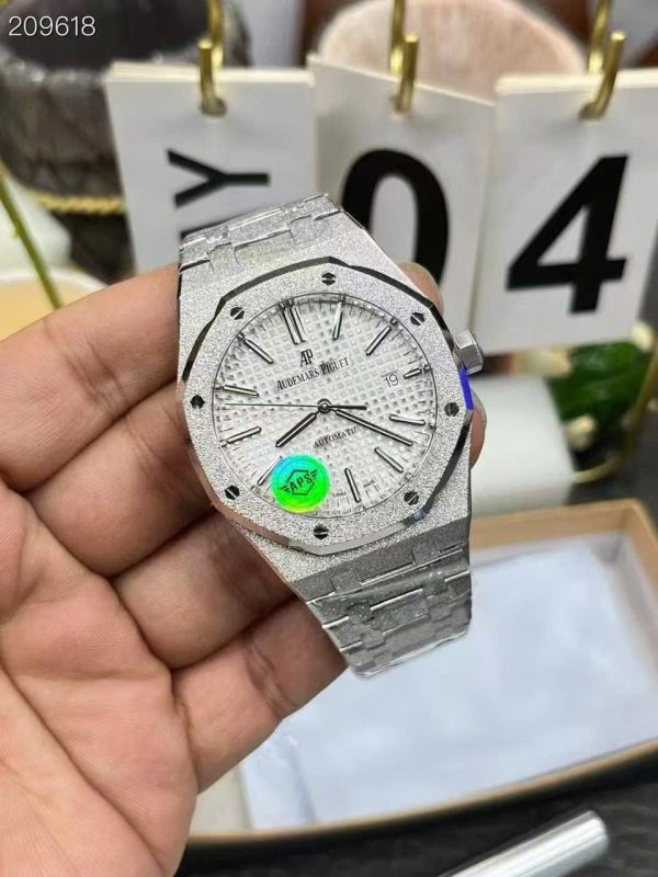 Đồng Hồ Audemars Piguet Replica 11 Royal Oak Frosted Gold 15410 Mặt Trắng Nhà Máy APS 41mm (2)